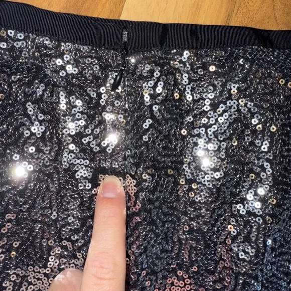 Gracia XL Silver Sequin Skirt Party‎ Cocktail Club NWT FLAW holiday costume - Picture 5 of 8